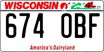WI license plate 674OBF