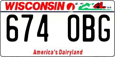 WI license plate 674OBG