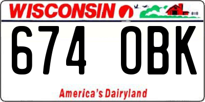 WI license plate 674OBK