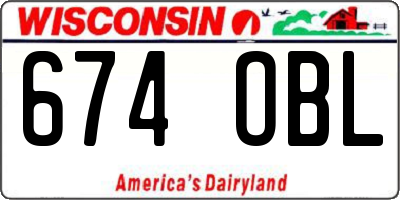 WI license plate 674OBL