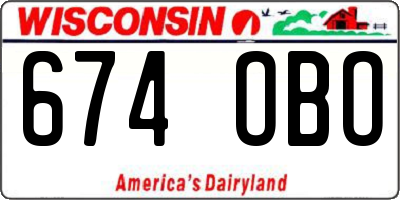 WI license plate 674OBO
