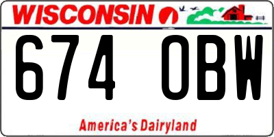 WI license plate 674OBW