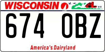 WI license plate 674OBZ