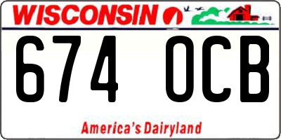 WI license plate 674OCB