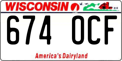 WI license plate 674OCF