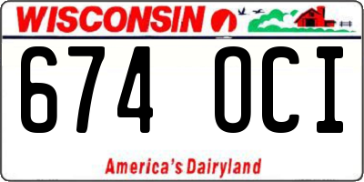 WI license plate 674OCI
