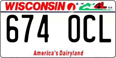 WI license plate 674OCL
