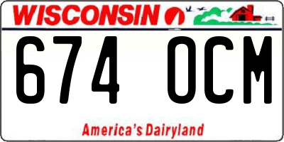 WI license plate 674OCM