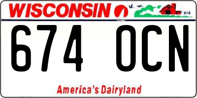 WI license plate 674OCN