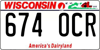 WI license plate 674OCR