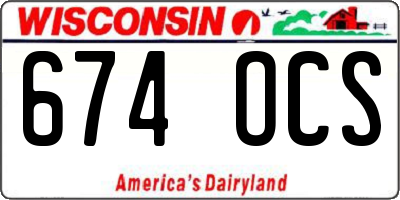 WI license plate 674OCS