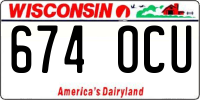 WI license plate 674OCU