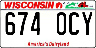 WI license plate 674OCY