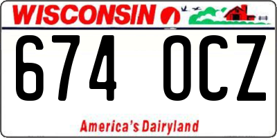 WI license plate 674OCZ