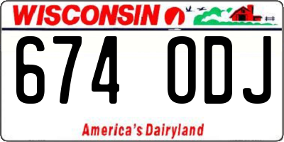 WI license plate 674ODJ