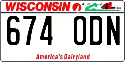 WI license plate 674ODN