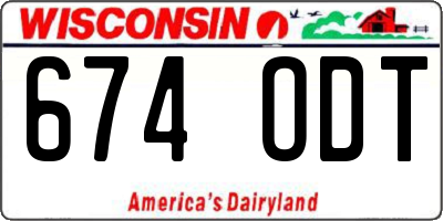 WI license plate 674ODT