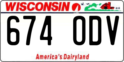 WI license plate 674ODV