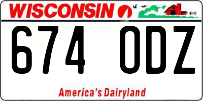 WI license plate 674ODZ