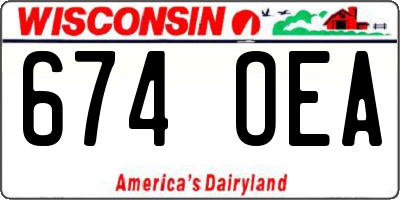 WI license plate 674OEA