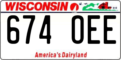WI license plate 674OEE