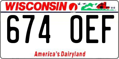WI license plate 674OEF