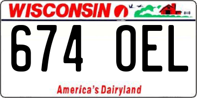 WI license plate 674OEL