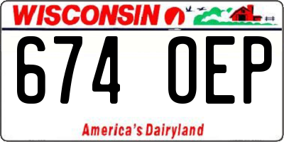 WI license plate 674OEP