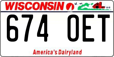 WI license plate 674OET