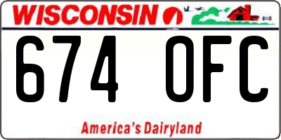 WI license plate 674OFC