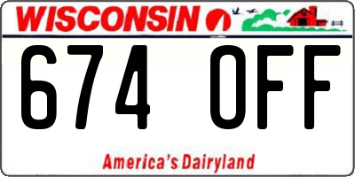 WI license plate 674OFF