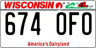 WI license plate 674OFO
