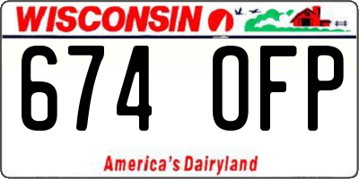 WI license plate 674OFP