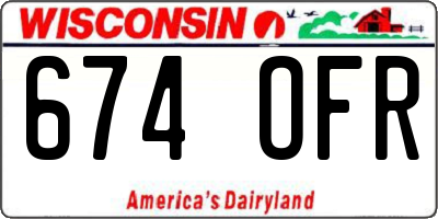 WI license plate 674OFR