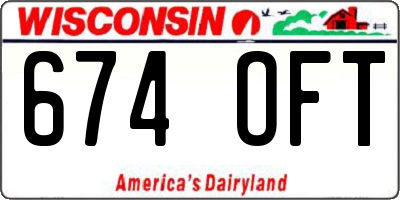 WI license plate 674OFT