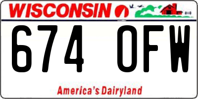 WI license plate 674OFW