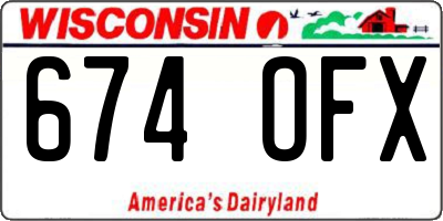 WI license plate 674OFX