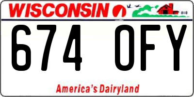 WI license plate 674OFY