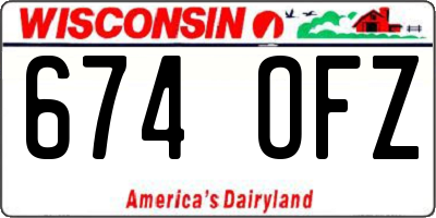 WI license plate 674OFZ