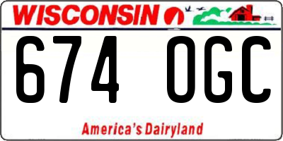 WI license plate 674OGC