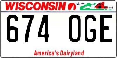 WI license plate 674OGE