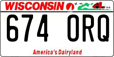 WI license plate 674ORQ