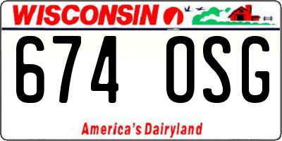 WI license plate 674OSG