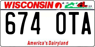 WI license plate 674OTA