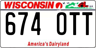 WI license plate 674OTT