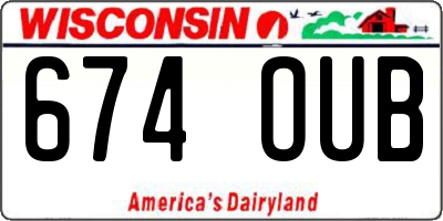 WI license plate 674OUB
