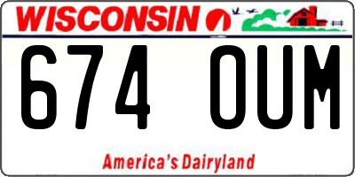 WI license plate 674OUM