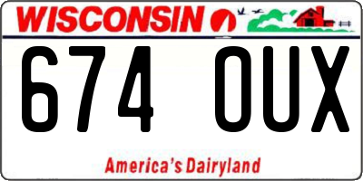 WI license plate 674OUX