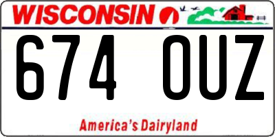 WI license plate 674OUZ