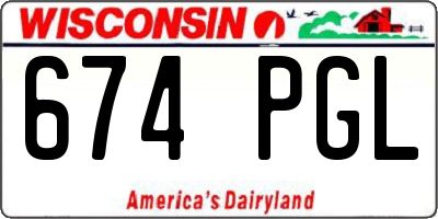 WI license plate 674PGL